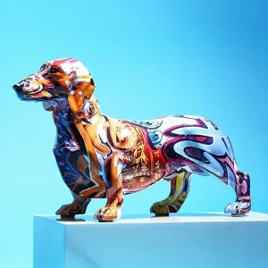 Modern Painted Colorful Dachshund Dog