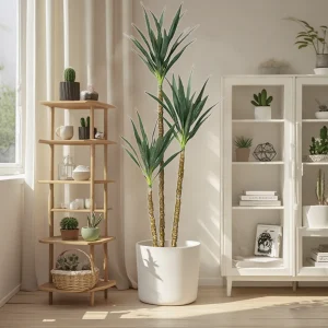 Artificial Tree 160cm Faux Agave Plant With 3 Trunks Tall Faux Plant Garden Artificial Tree For Home Office Decor Indoor Outdoor